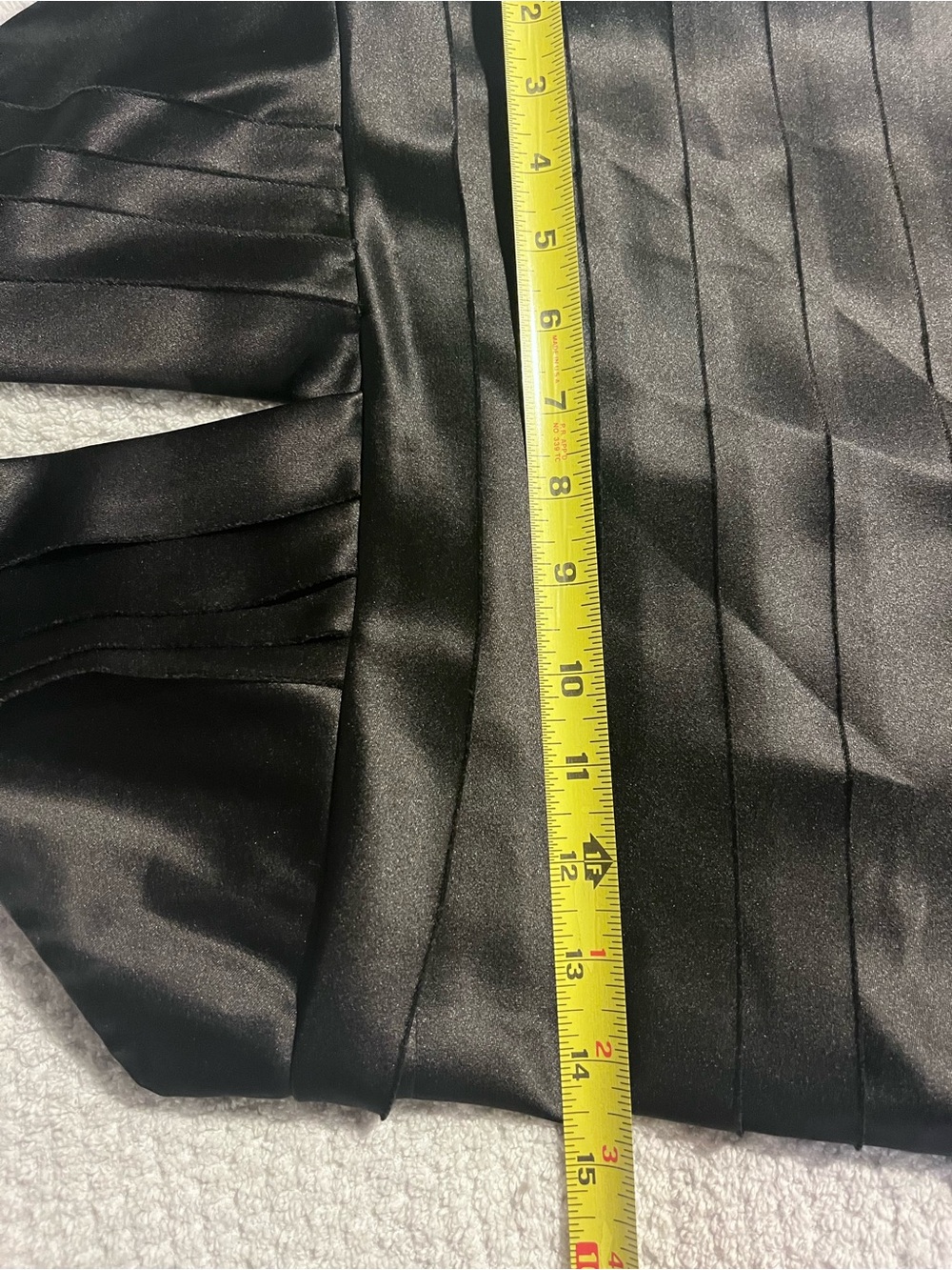 BCBGMaxAzria Black Halter Pleated Satin Mini Dress - Picture 7 of 7